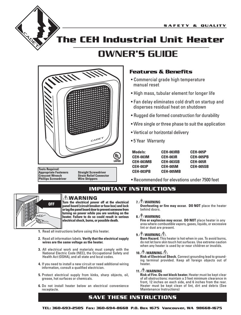 Cadet CEH-003M User manual