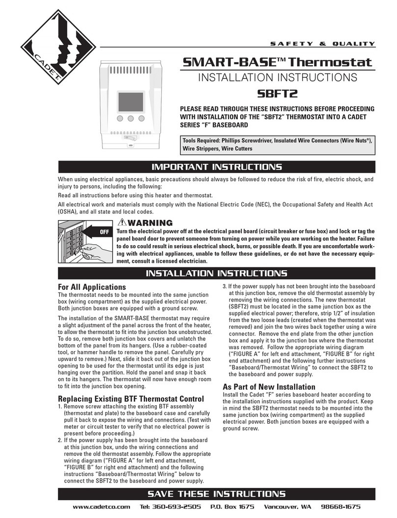 Cadet SMART-BASE SBFT2 installation instructions