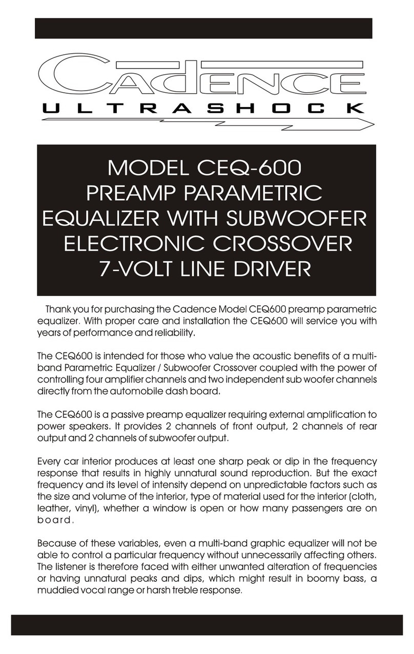 Cadence Preamp Parametric Equalizer CEQ-600 product manual