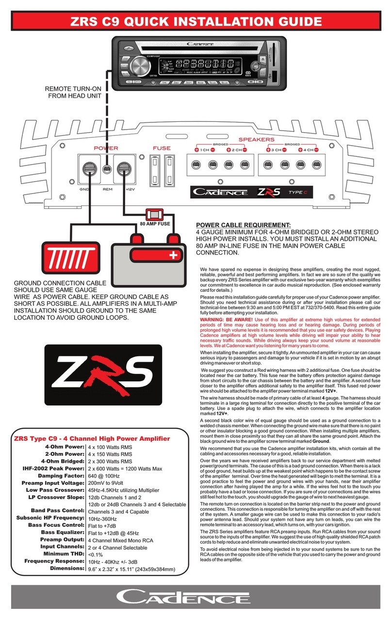 Cadence ZRS C9 Quick install guide