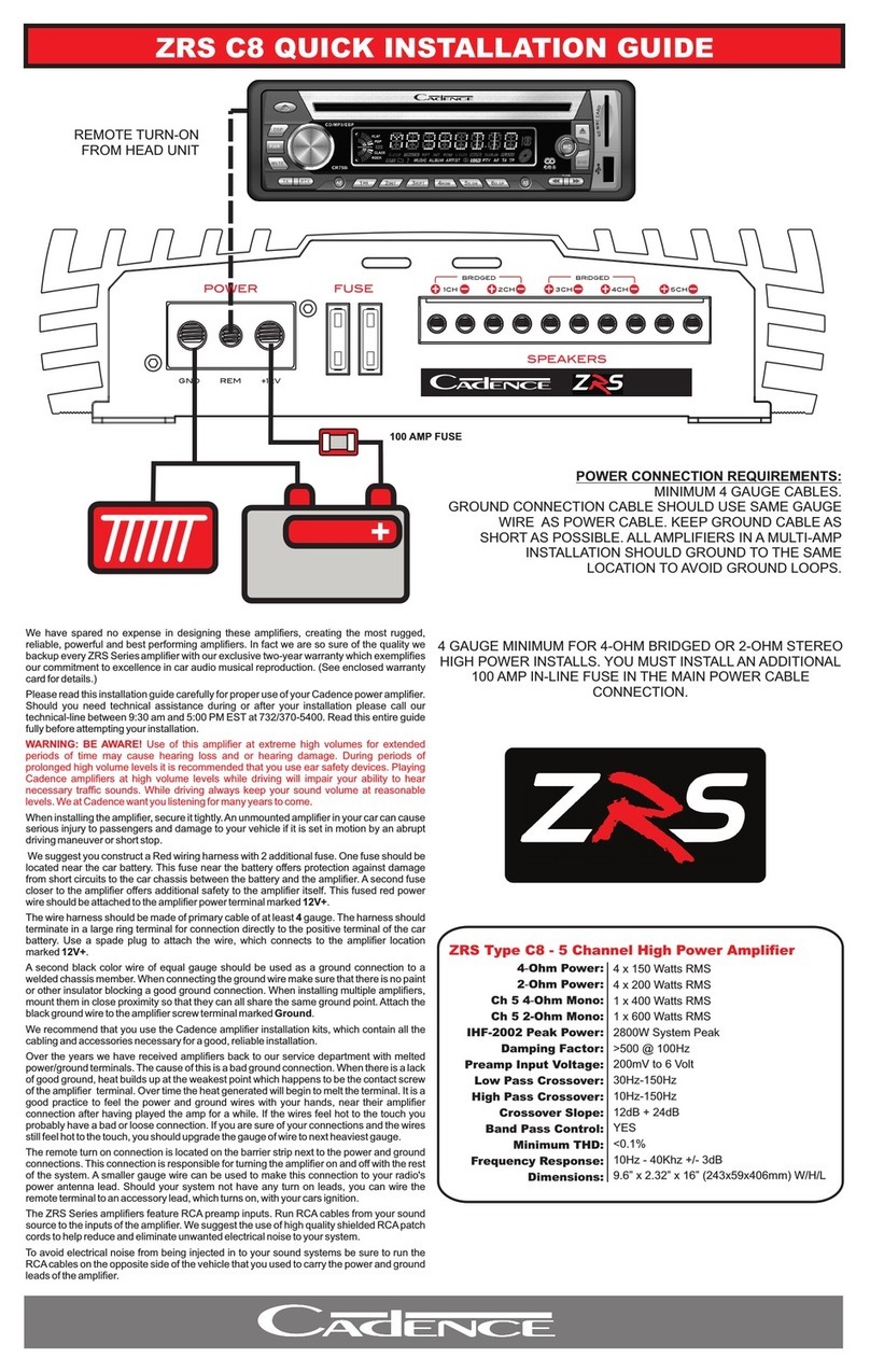 Cadence ZRS C8 User manual