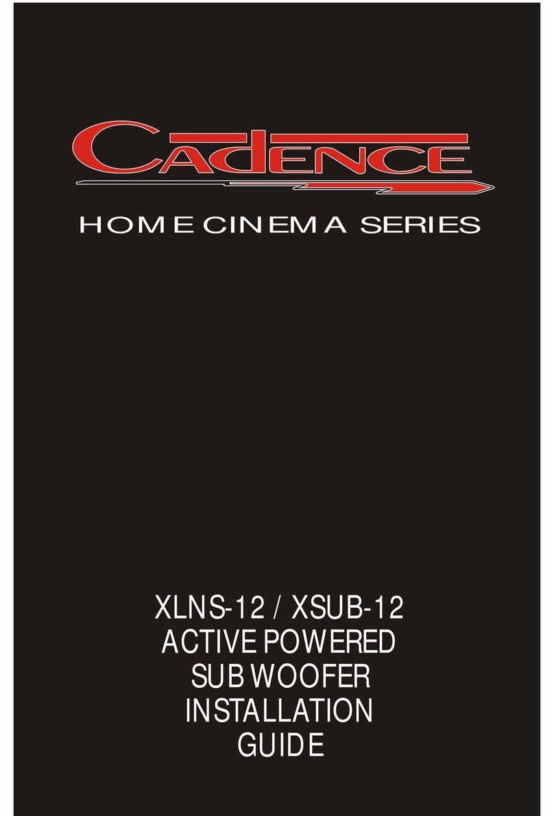 Cadence Home Cinema XLNS-12 installation guide