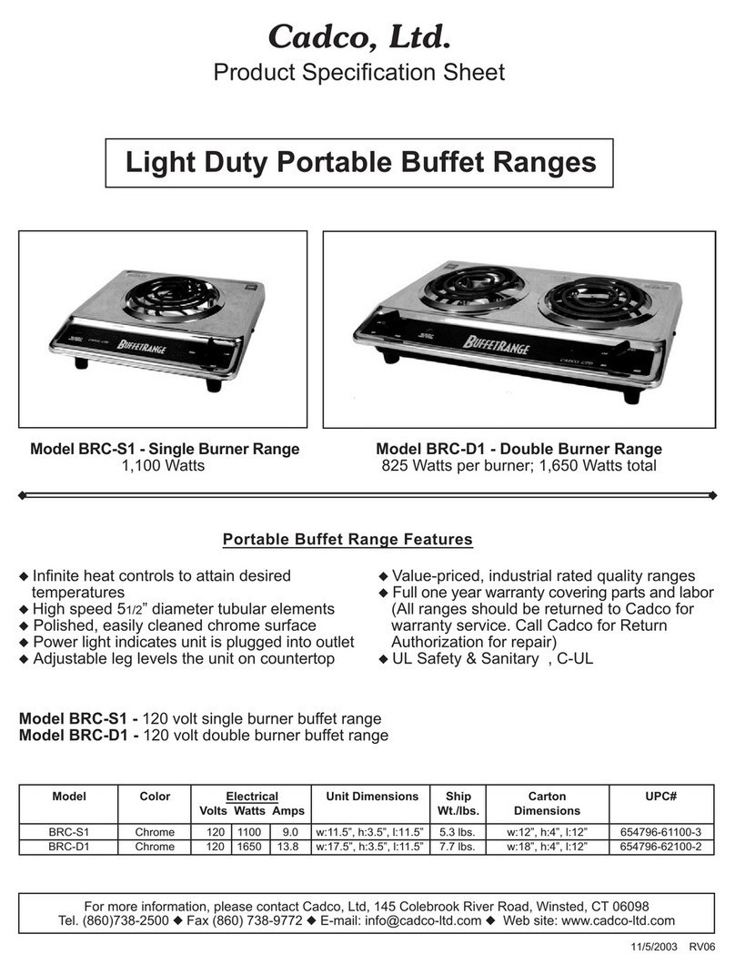 Cadco BRC-D1 Installation instructions