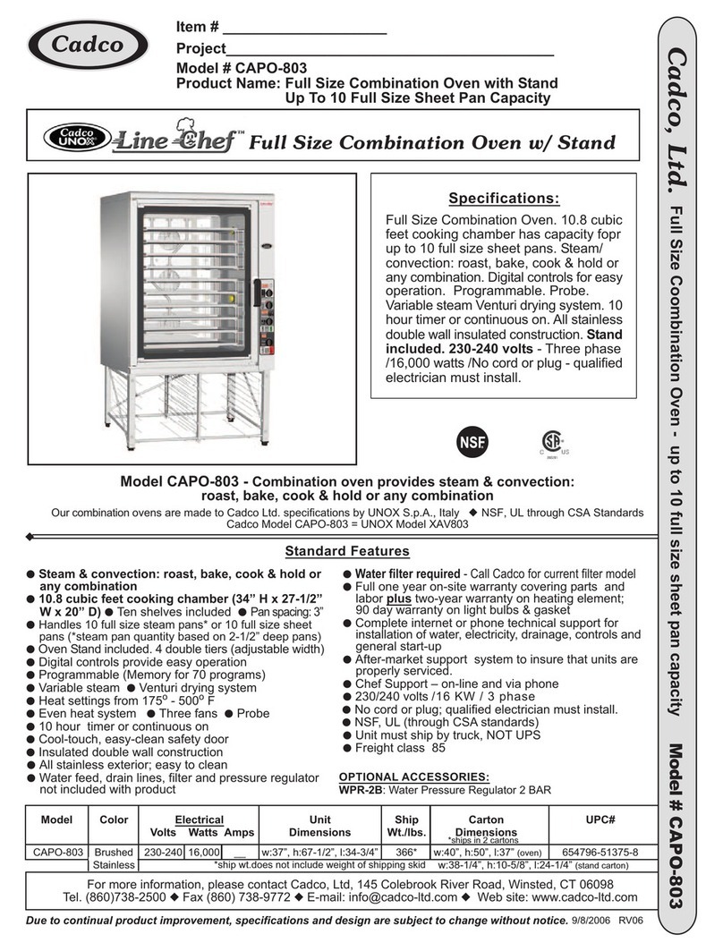 Cadco Line Chef CAPO-803 User manual