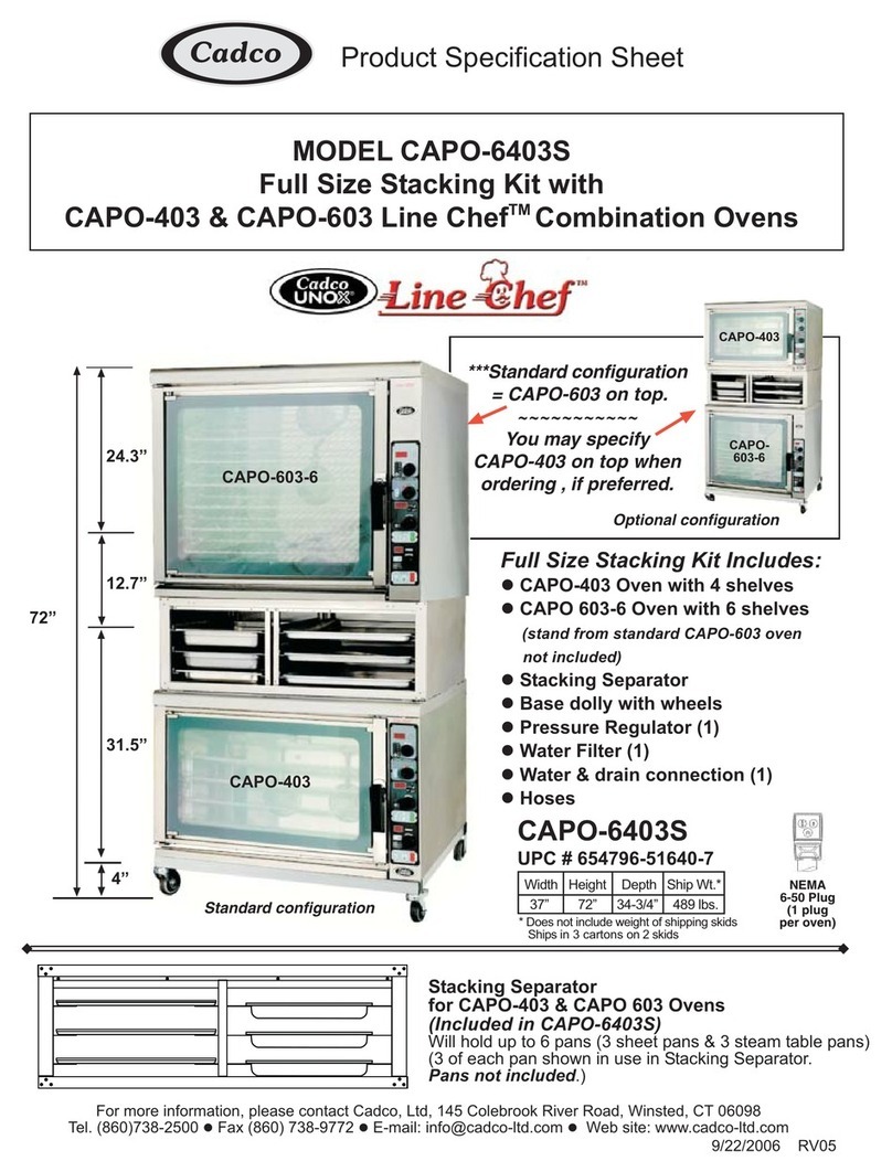 Cadco Line Chef CAPO-6403S Installation instructions