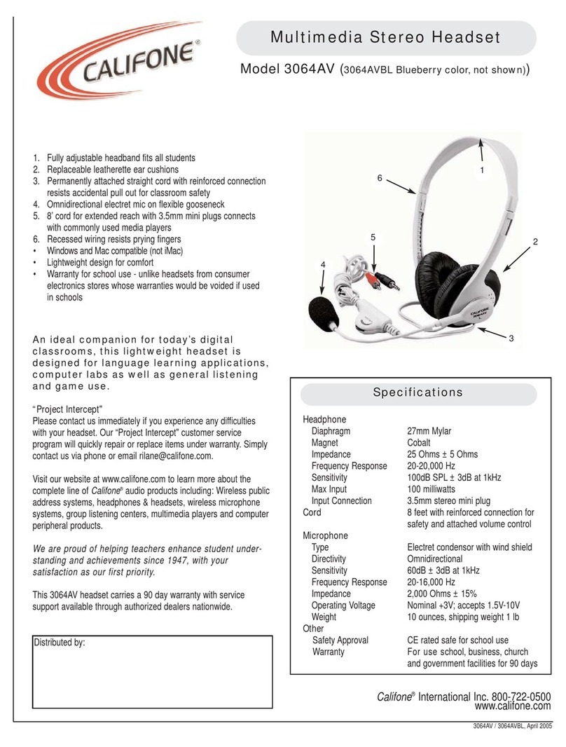 Califone 3064AV Specifications