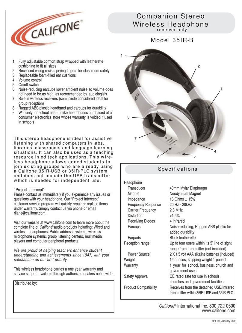 Califone 35IR-B Specifications