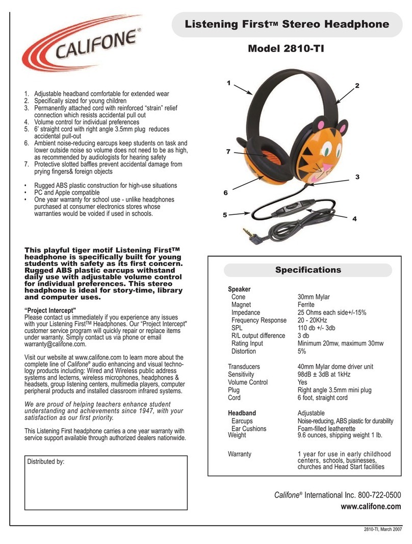 Califone Listening First 2810-TI Specifications