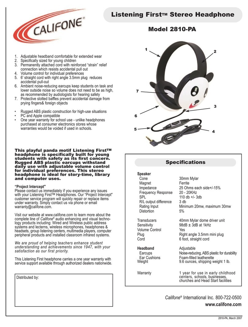 Califone Listening First 2810-PA User manual