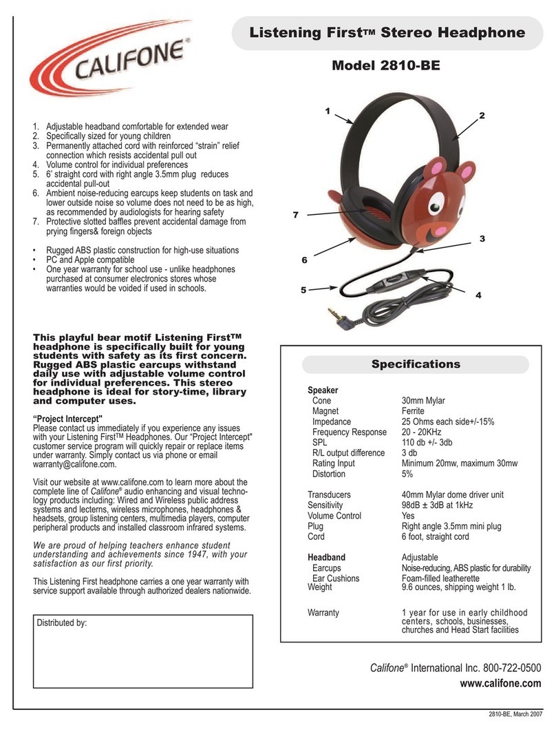Califone Listening First 2810-BE Specifications