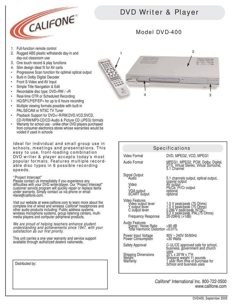 Califone DVD-400 User manual