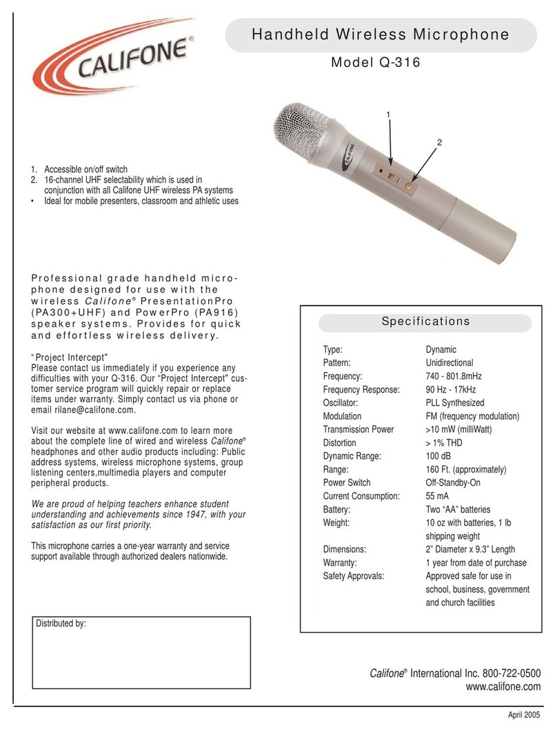 Califone Q-316 Specifications