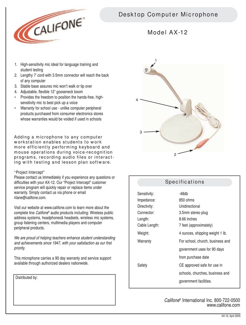 Califone AX-12 User manual