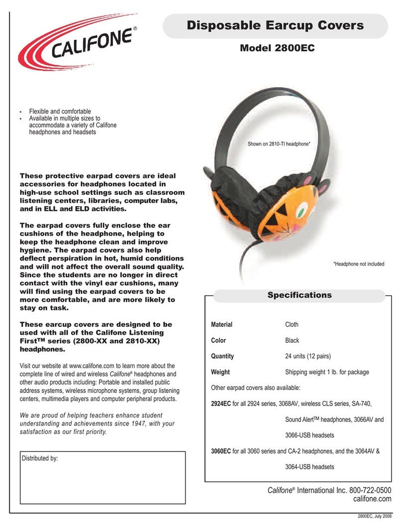 Califone Disposable Earcup Covers 2800EC Specifications