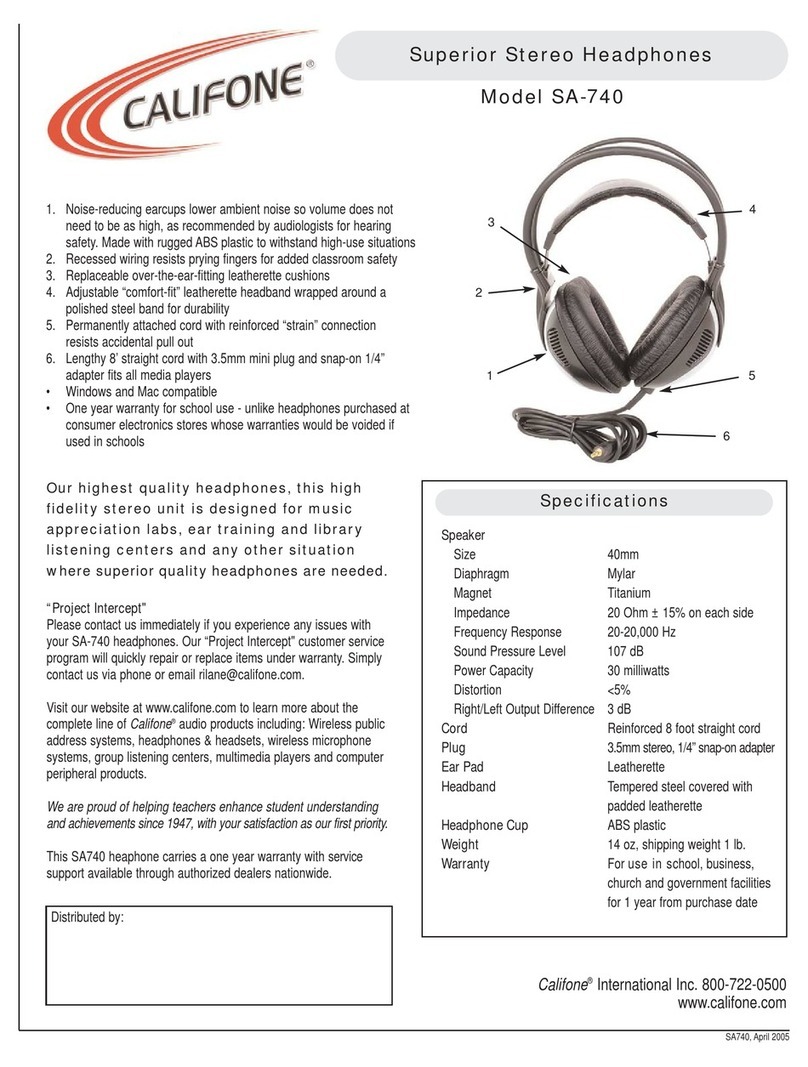 Califone SA-740 Specifications