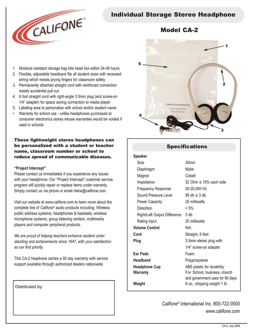 Califone CA-2 Specifications