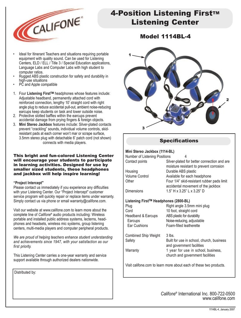 Califone 4-Position Listening First Listening Center... User manual
