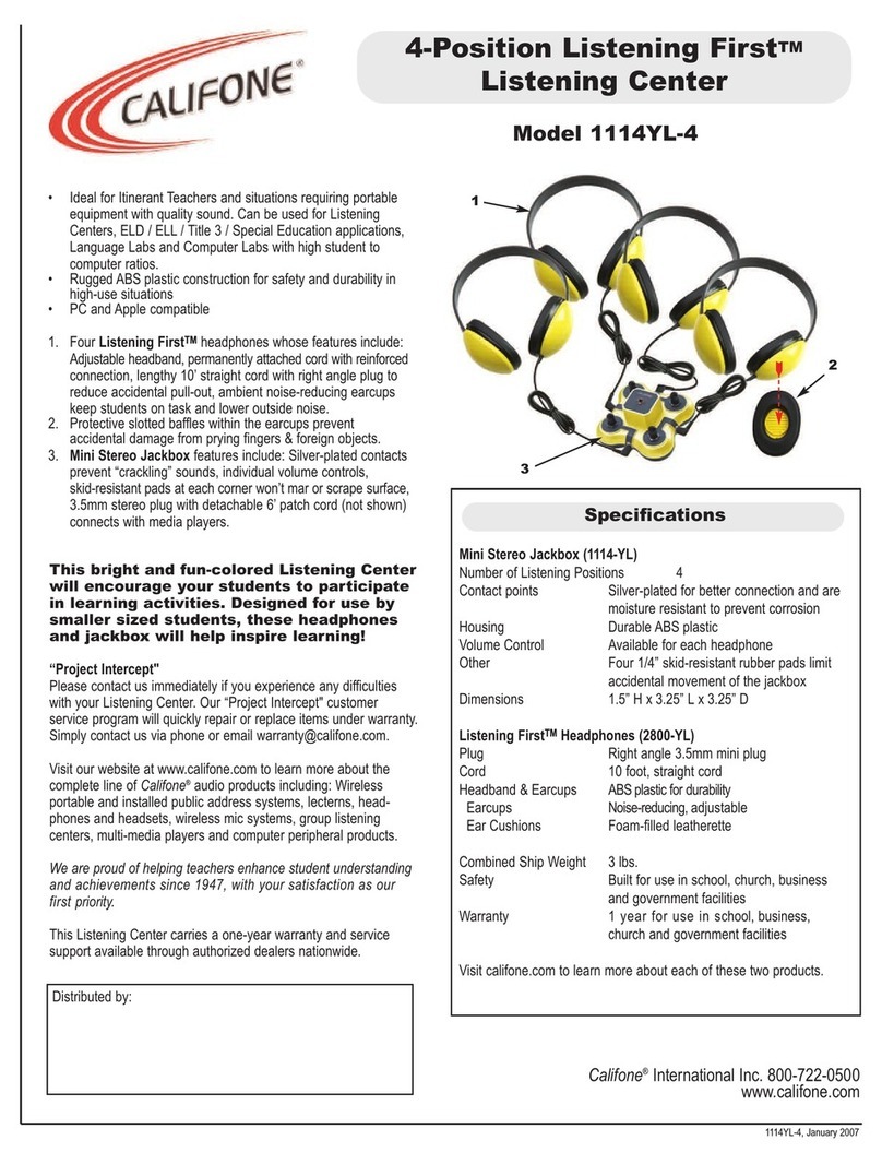 Califone 4-Position Listening First Listening Center... Specifications