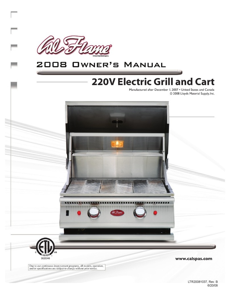 Calflame Barbecue Electric Grill and Cart BBQCR07900E User manual