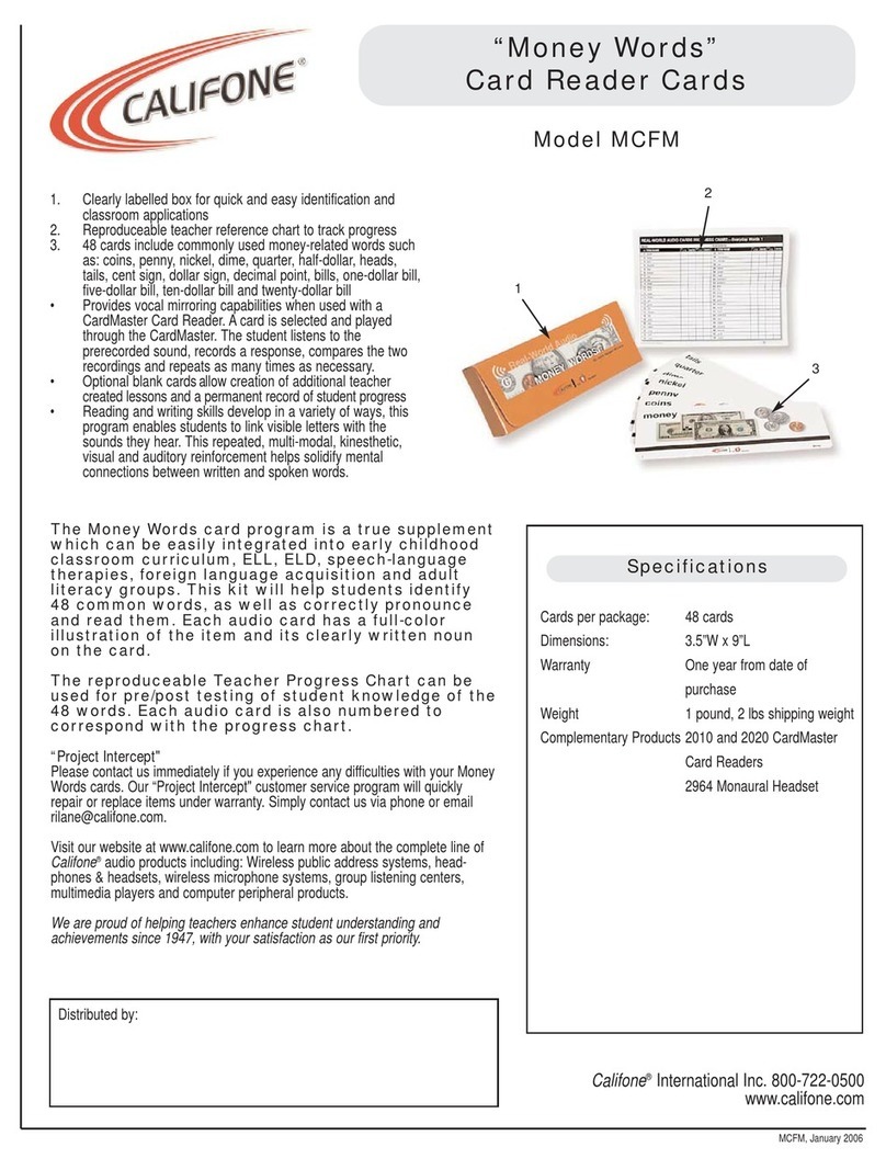 Califone MCFM Specifications