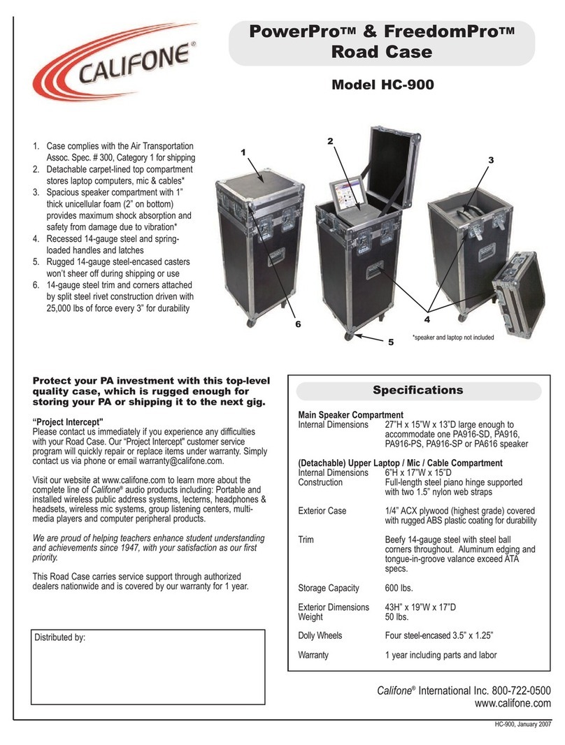 Califone PowerPro & FreedomPro Road Case HC-900 Specifications