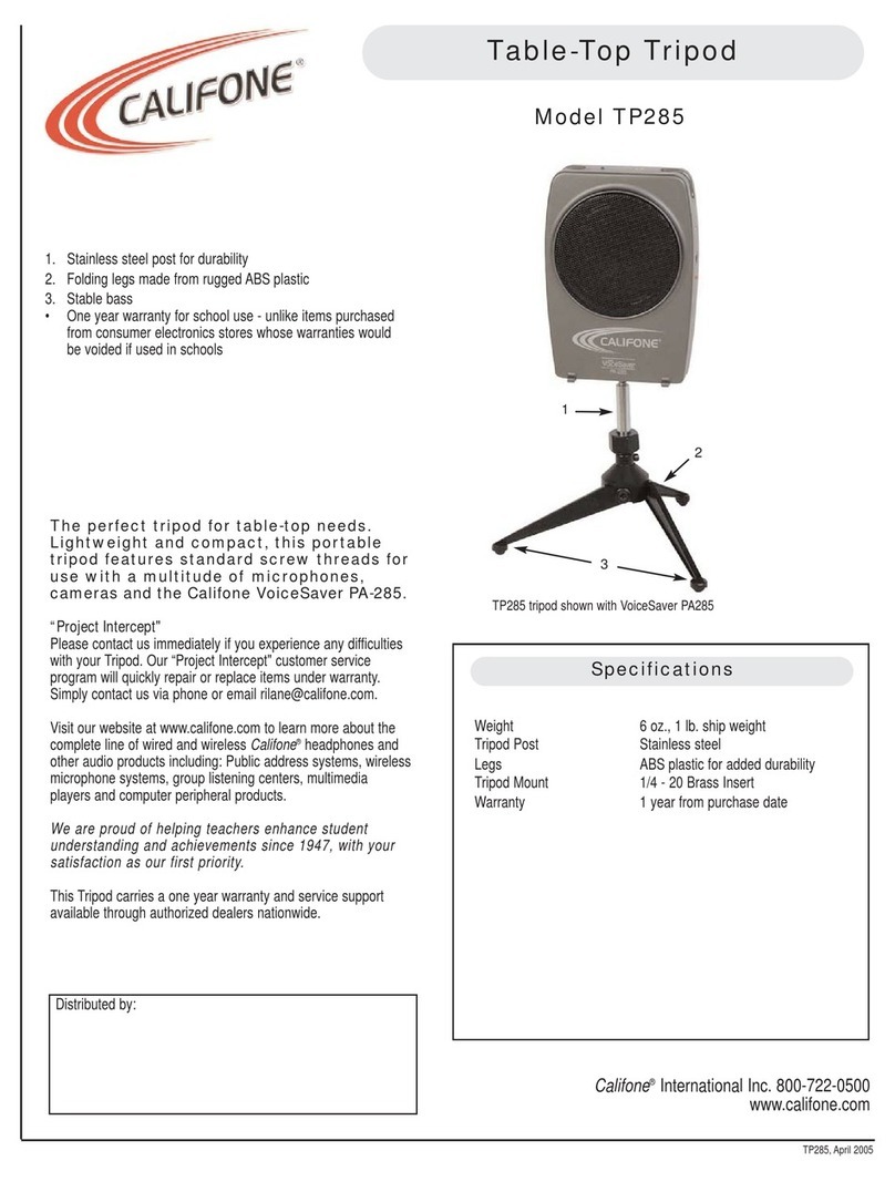 Califone TP285 Specifications
