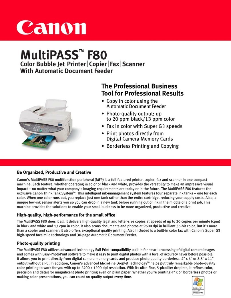 Canon MultiPASS F80 User manual