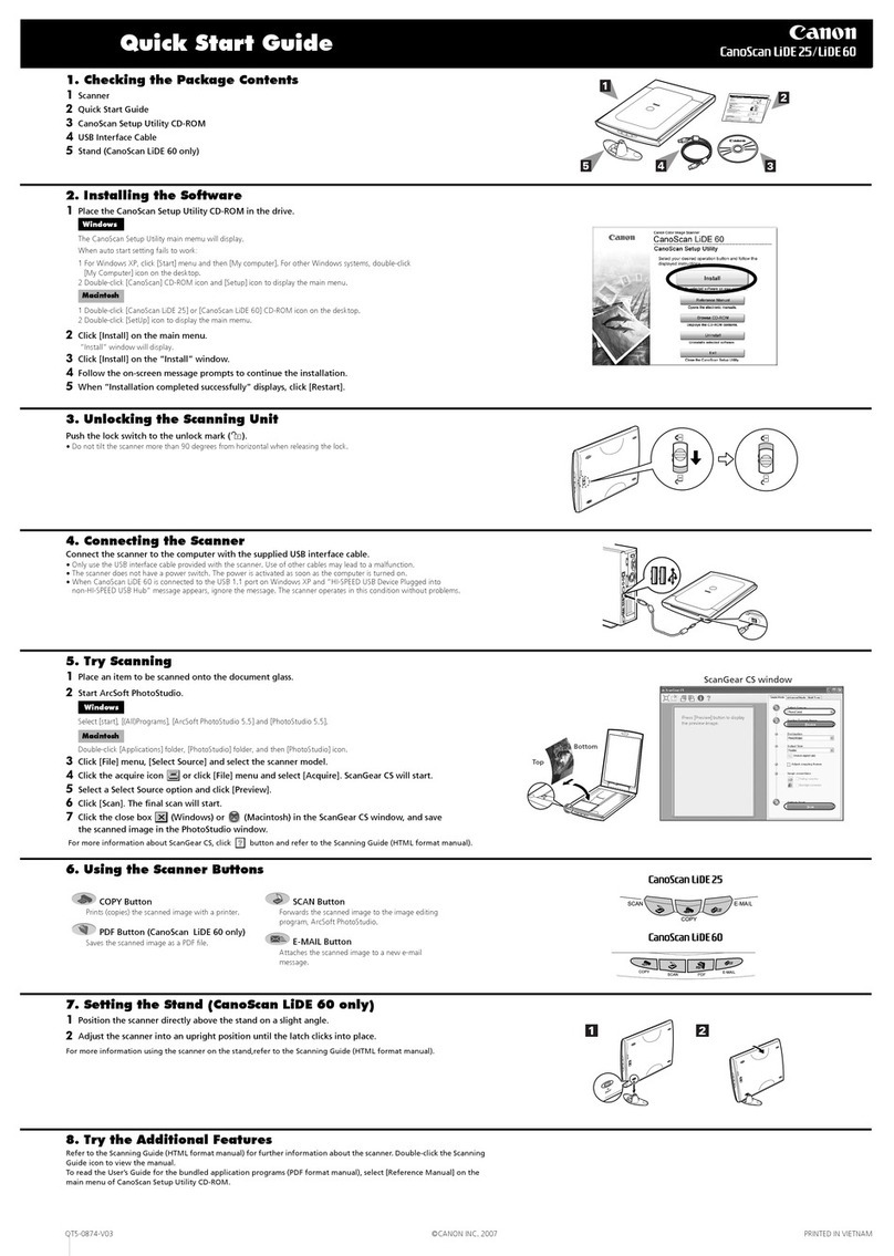 Canon LIDE60 quick start guide