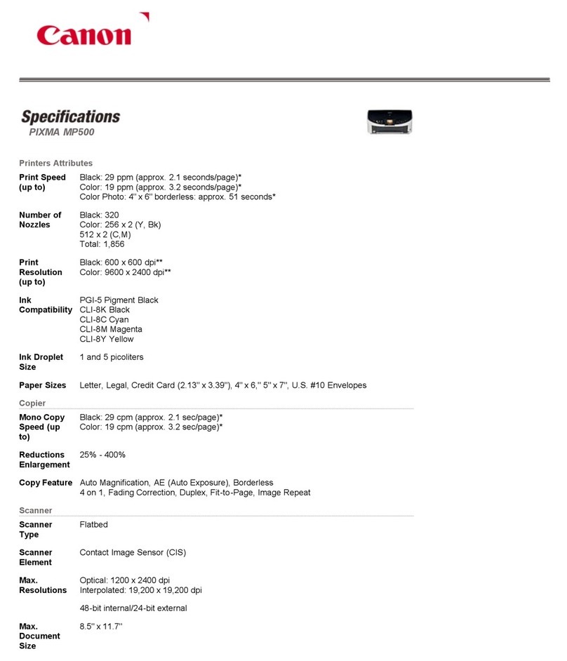 Canon PIXMA MP500 User manual