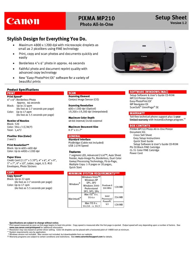 Canon PIXMA MP210 Series Installation instructions