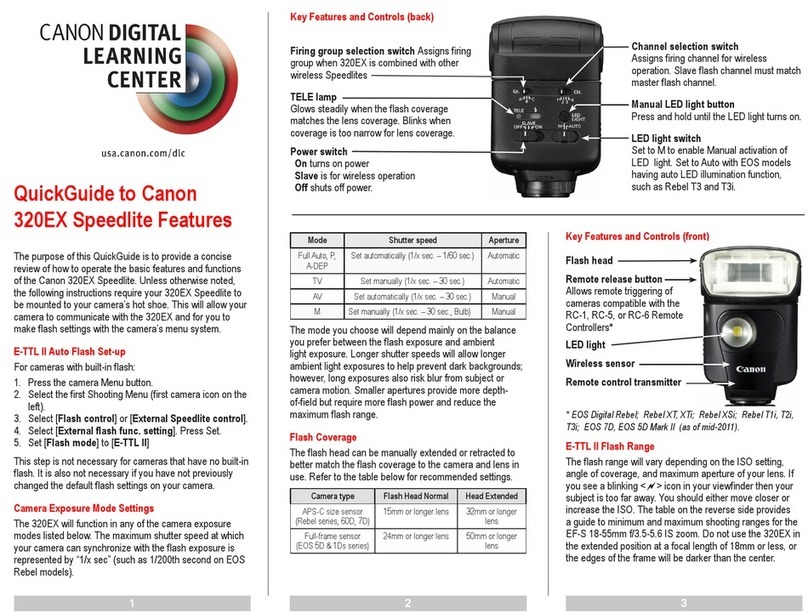 Canon SPEEDLITE 320EX quick guide