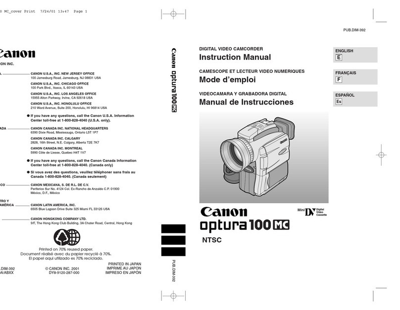 Canon Optura 100 User manual