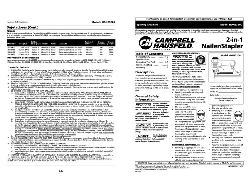 Campbell Hausfeld HDN23200 operating instructions