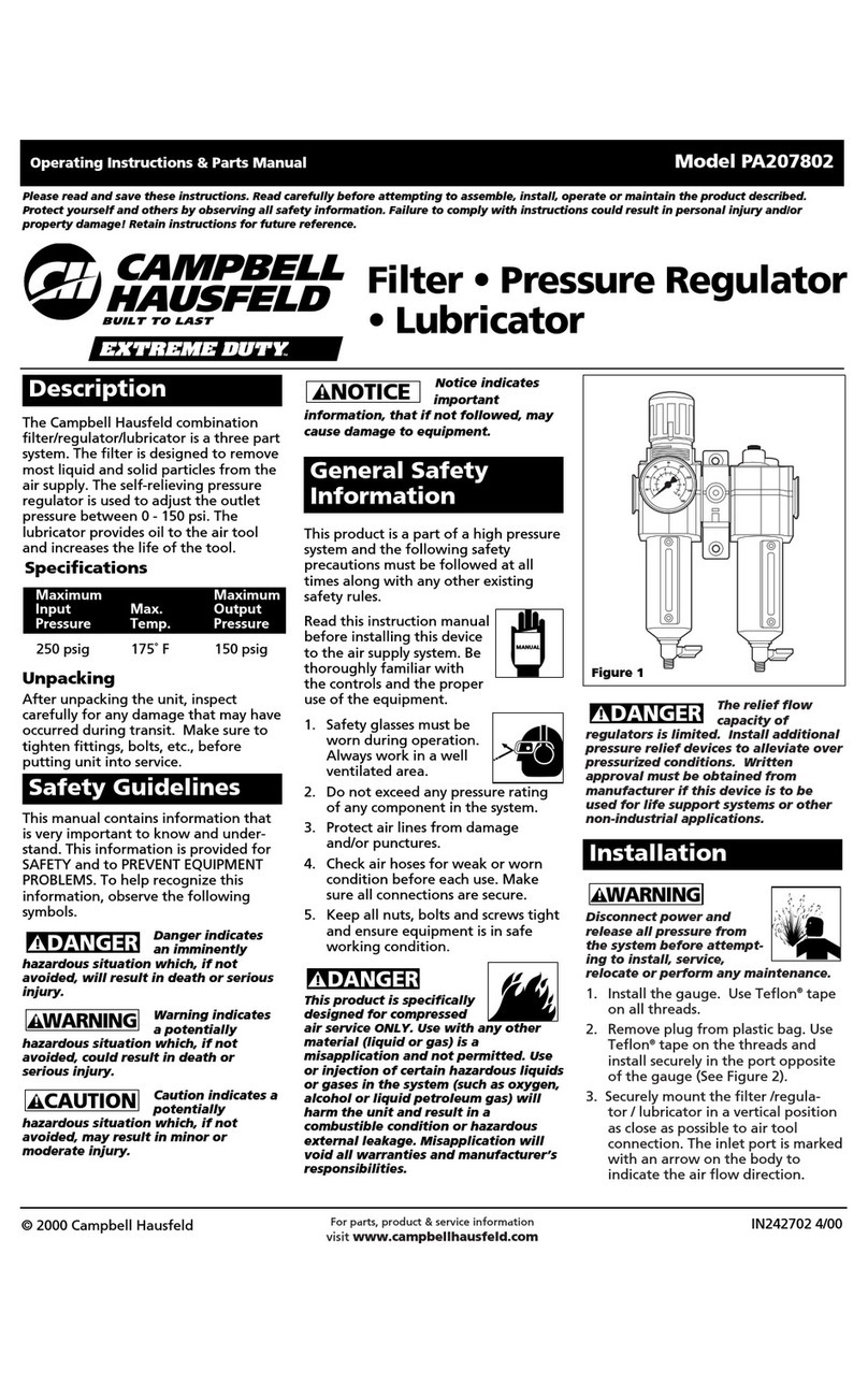 Campbell Hausfeld PA207802 Operating instructions and parts manual
