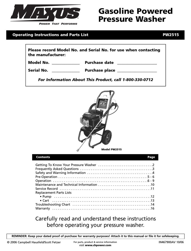 Campbell Hausfeld Maxus PW2515 Use and care manual Campbell Hausfeld Maxus PW2515 Use and care manual