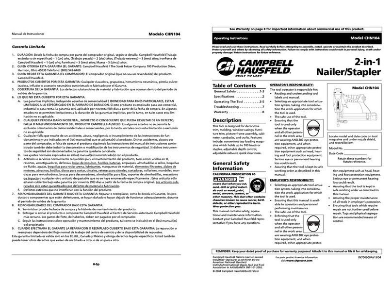 Campbell Hausfeld CHN104 User manual Campbell Hausfeld CHN104 User manual