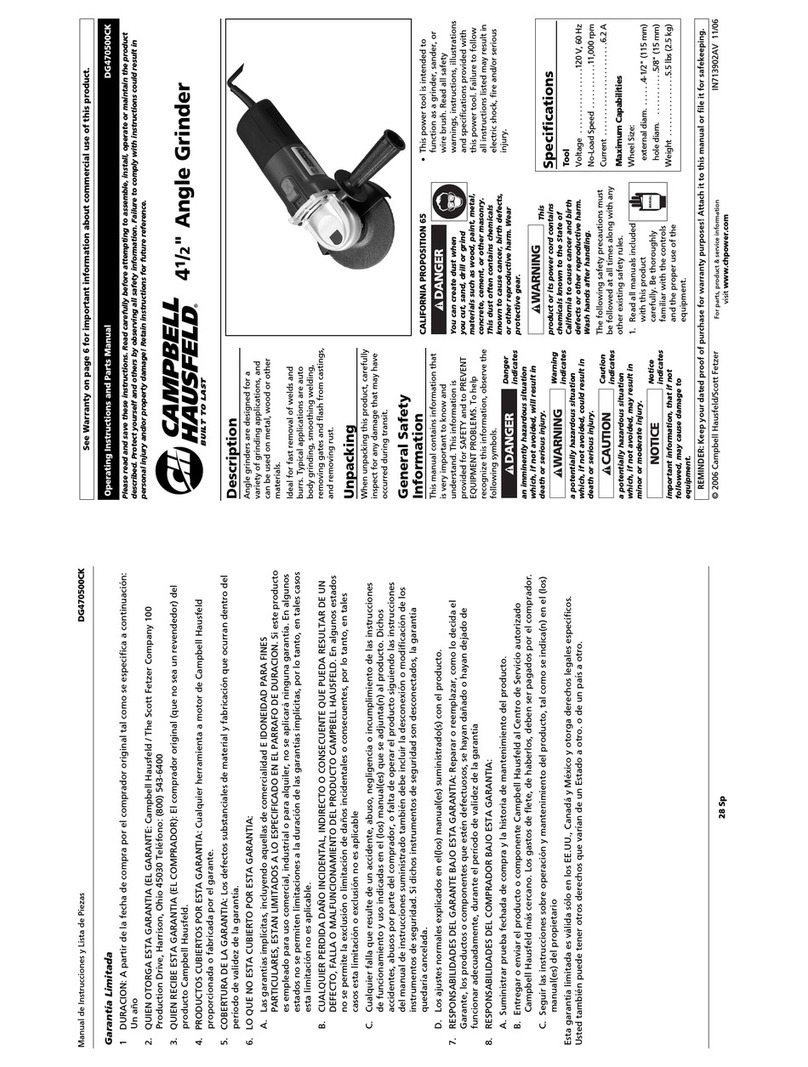 Campbell Hausfeld DG470500CK Operating instructions and parts manual