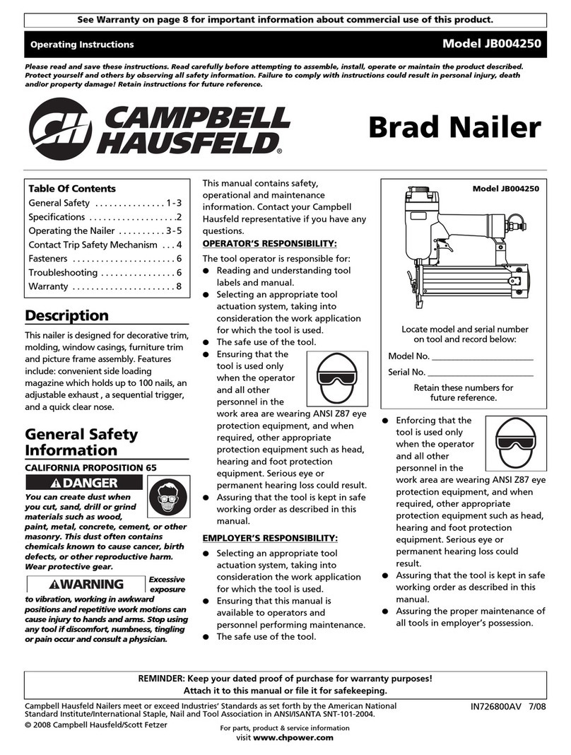 Campbell Hausfeld JB004250 operating instructions
