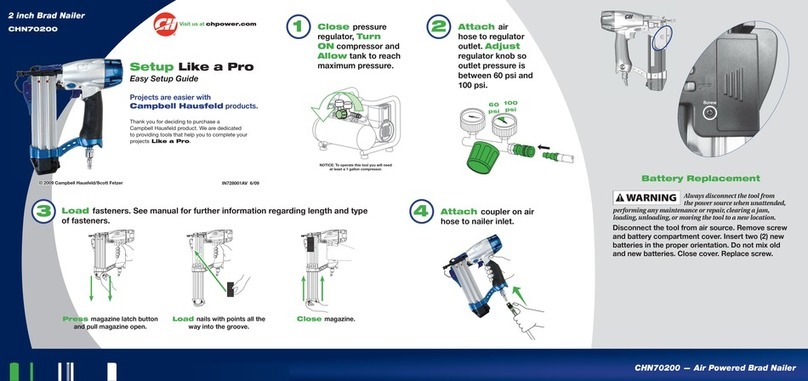 Campbell Hausfeld Brad Nailer CHN70200 Easy setup guide