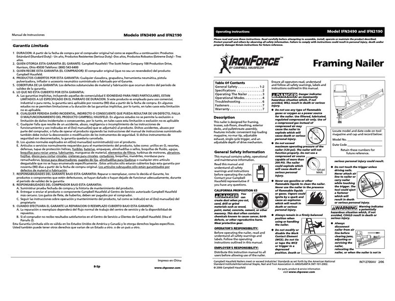 Campbell Hausfeld IronForce IFN2190 operating instructions