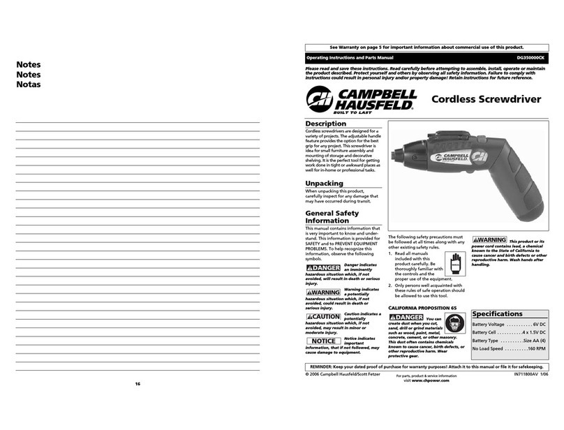 Campbell Hausfeld DG350000CK Operating instructions and parts manual
