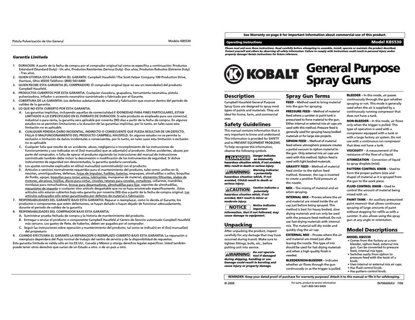Campbell Hausfeld Kobalt KBS530 User manual
