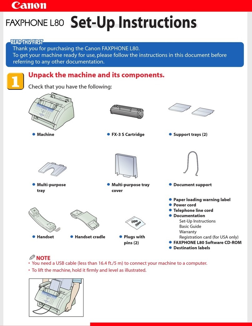 Canon FAXPHONE L80 Manual