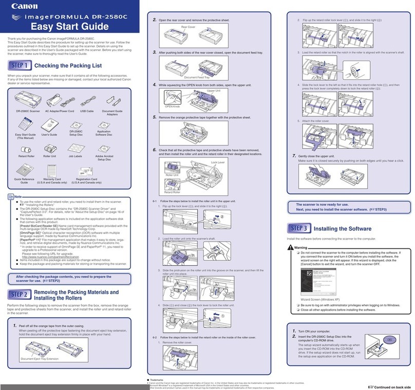Canon imageFORMULA DR-2580C Instructions for use