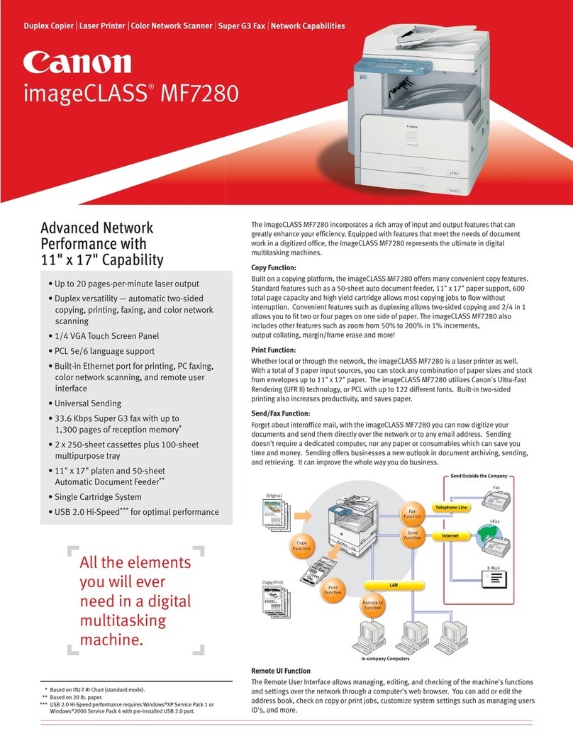 Canon MF7280 - ImageCLASS B/W Laser Brochure & specs