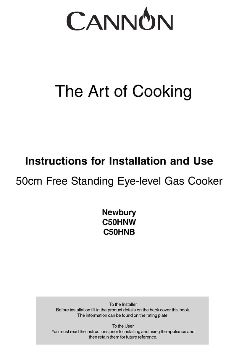 Cannon C50HNB Instructions for installation and use
