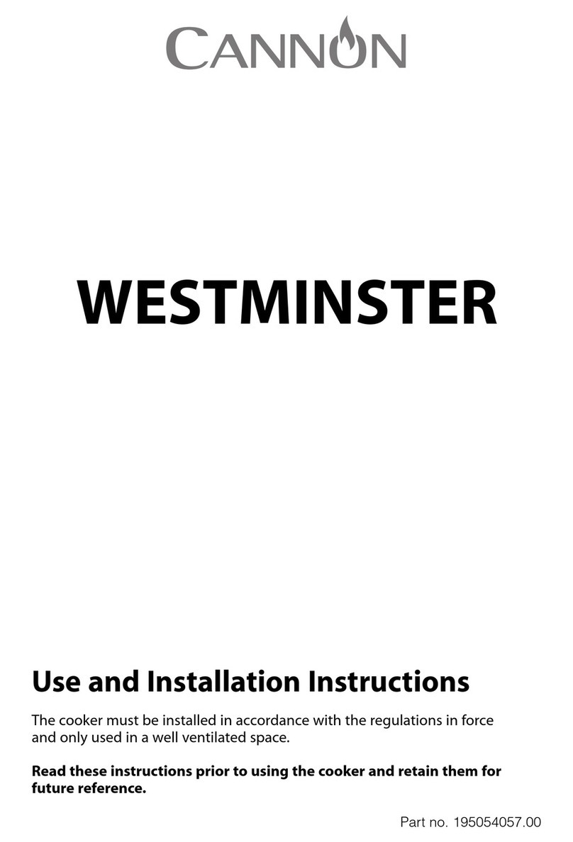 Cannon WESTMINSTER 10550G Use and Installation Instructions