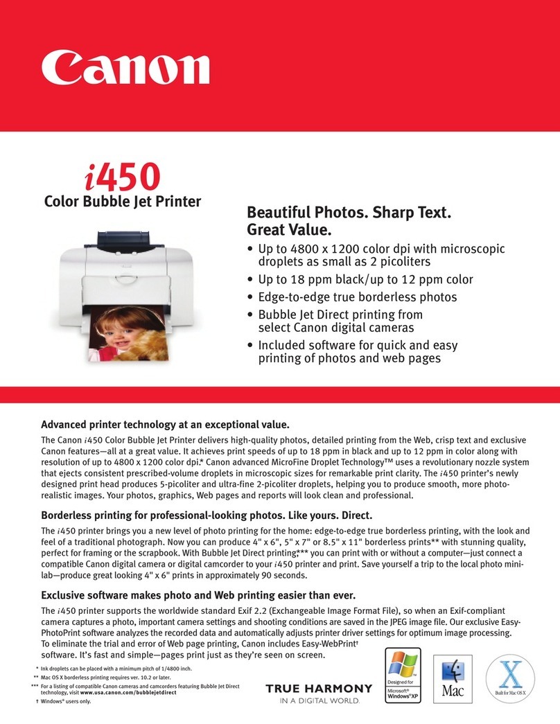 Canon I450 - i 450 Color Inkjet Printer User manual