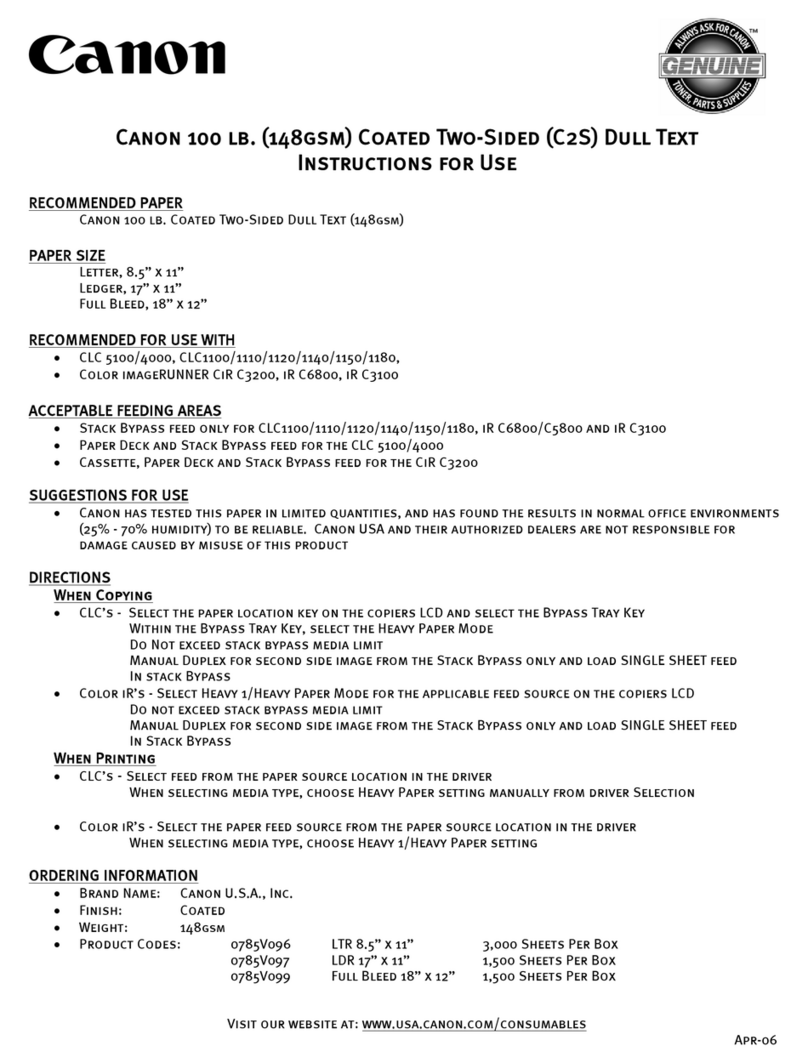 Canon 148GSM C2S Instructions for use