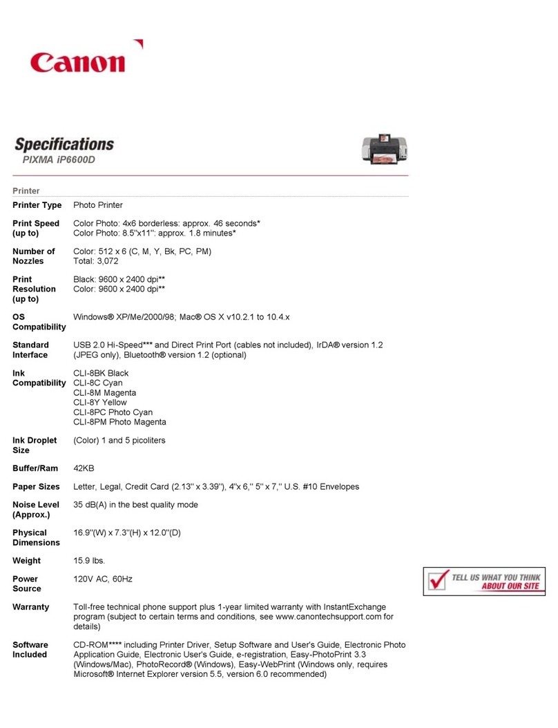 Canon iP6600D - PIXMA Color Inkjet Printer User manual
